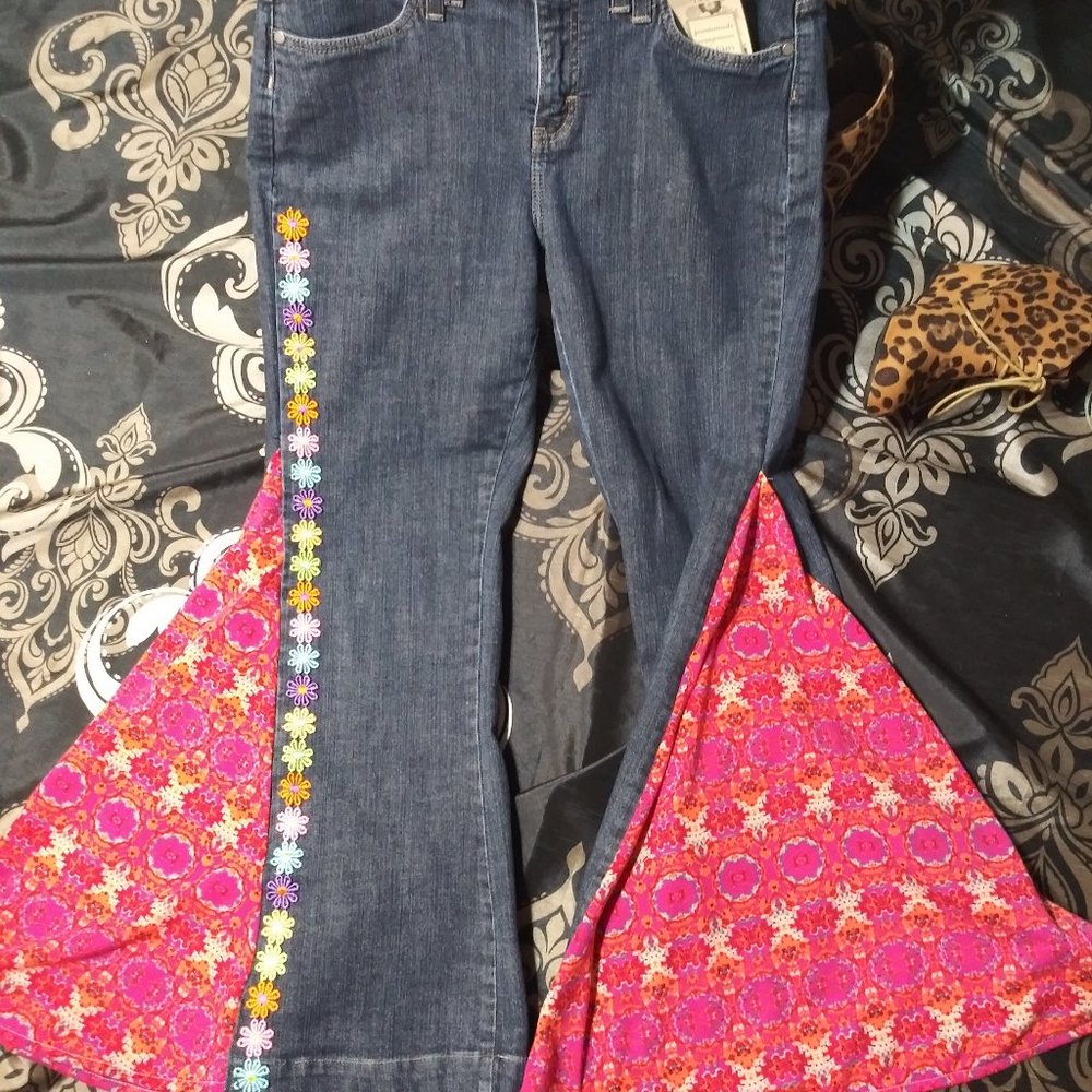 768 jeaniemade Size 12m Lee Bell-Bottoms - Picture 1 of 5